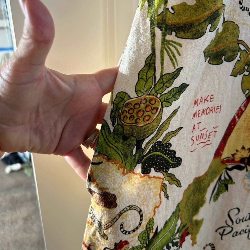 NWT C&C California Lush Green and Cream tropical midi dress - Picture 3 of 8